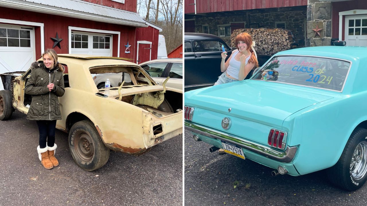 Daughter Who Asked To Rebuild Shell Of A Mustang As A Kid Completes Project With Dad