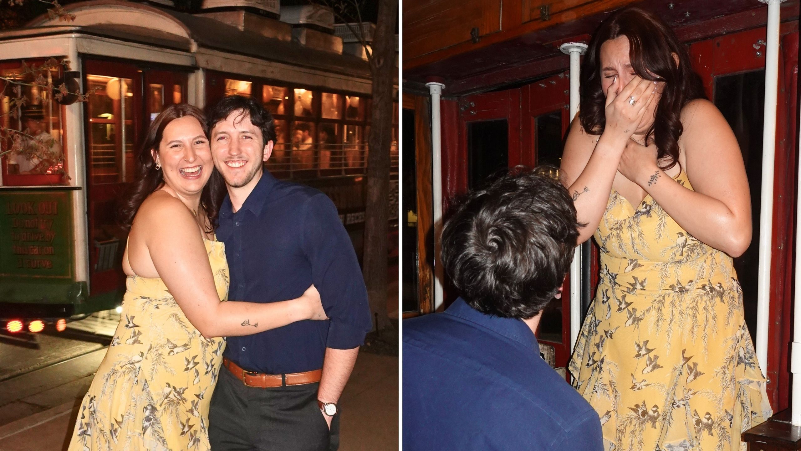 Boyfriend Proposes As Girlfriend's Favorite People Appear On Streetcar