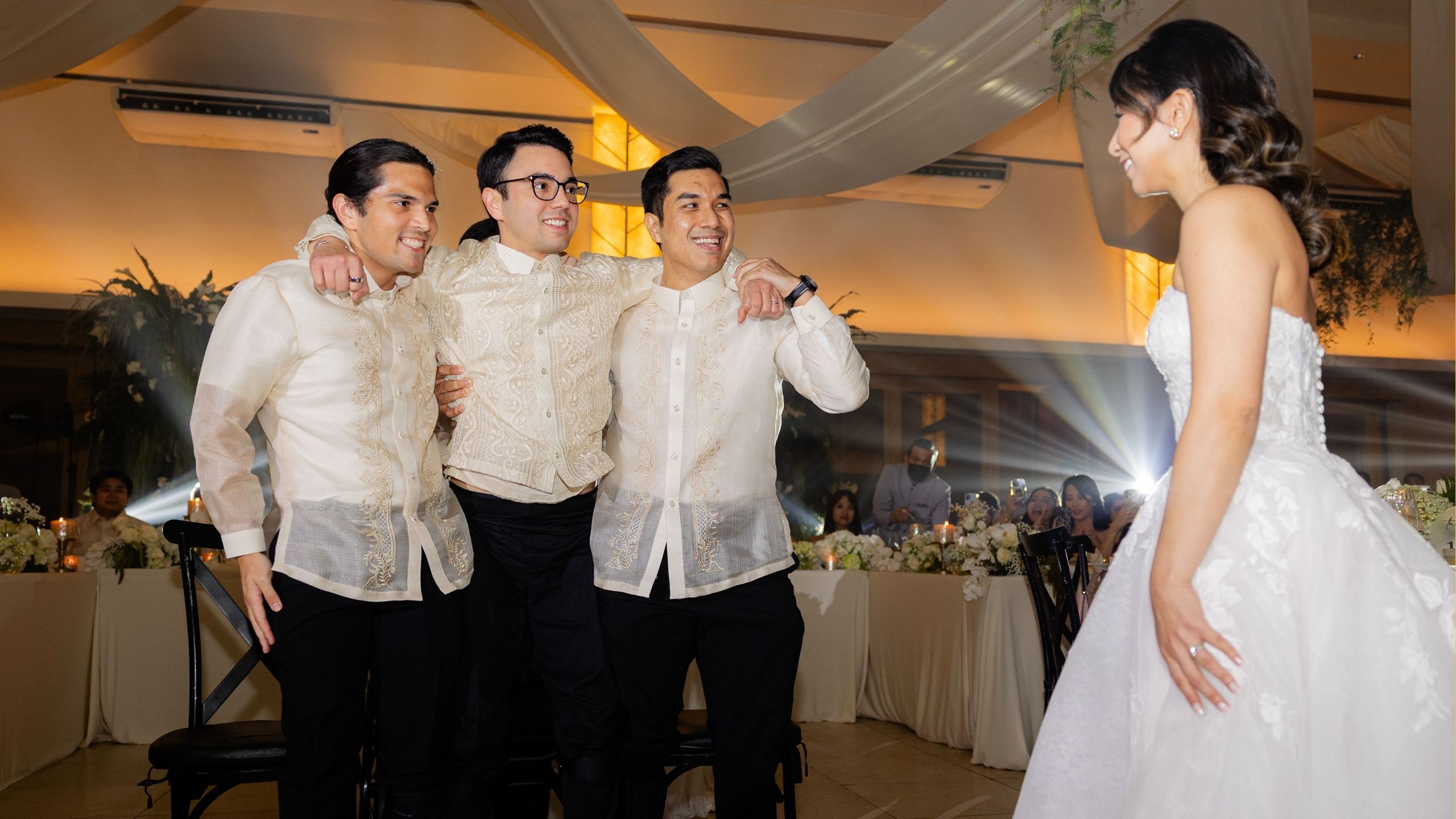 Groomsmen Lift Groom From Wheelchair For Emotional First Dance With Bride