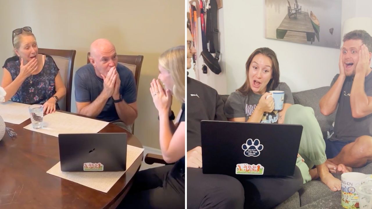 Couple Capture Family's Stunned Reactions As They Break News Of Triplets