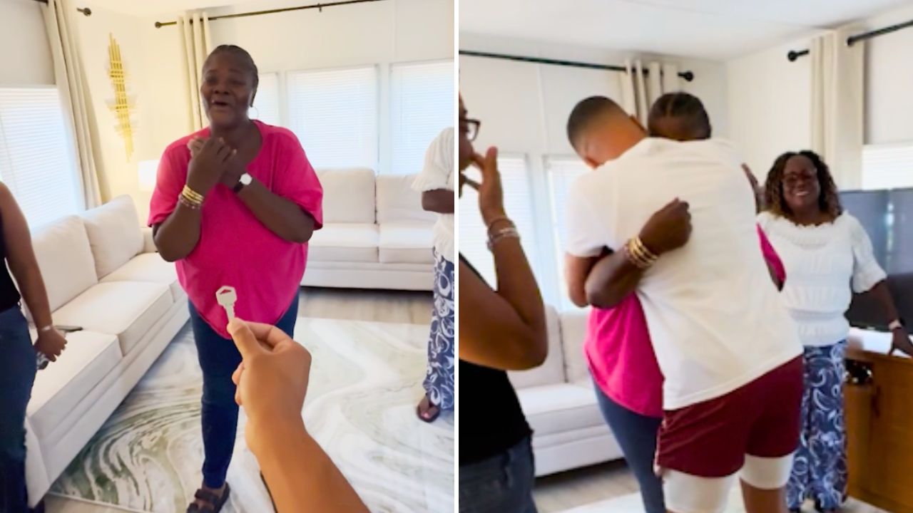 Nephew Surprises Aunt With New Home After Hers Burned Down