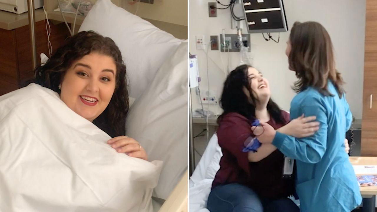 Daughter Travels Cross-Country To Surprise Nurse Mom On 50th From Inside Hospital Bed