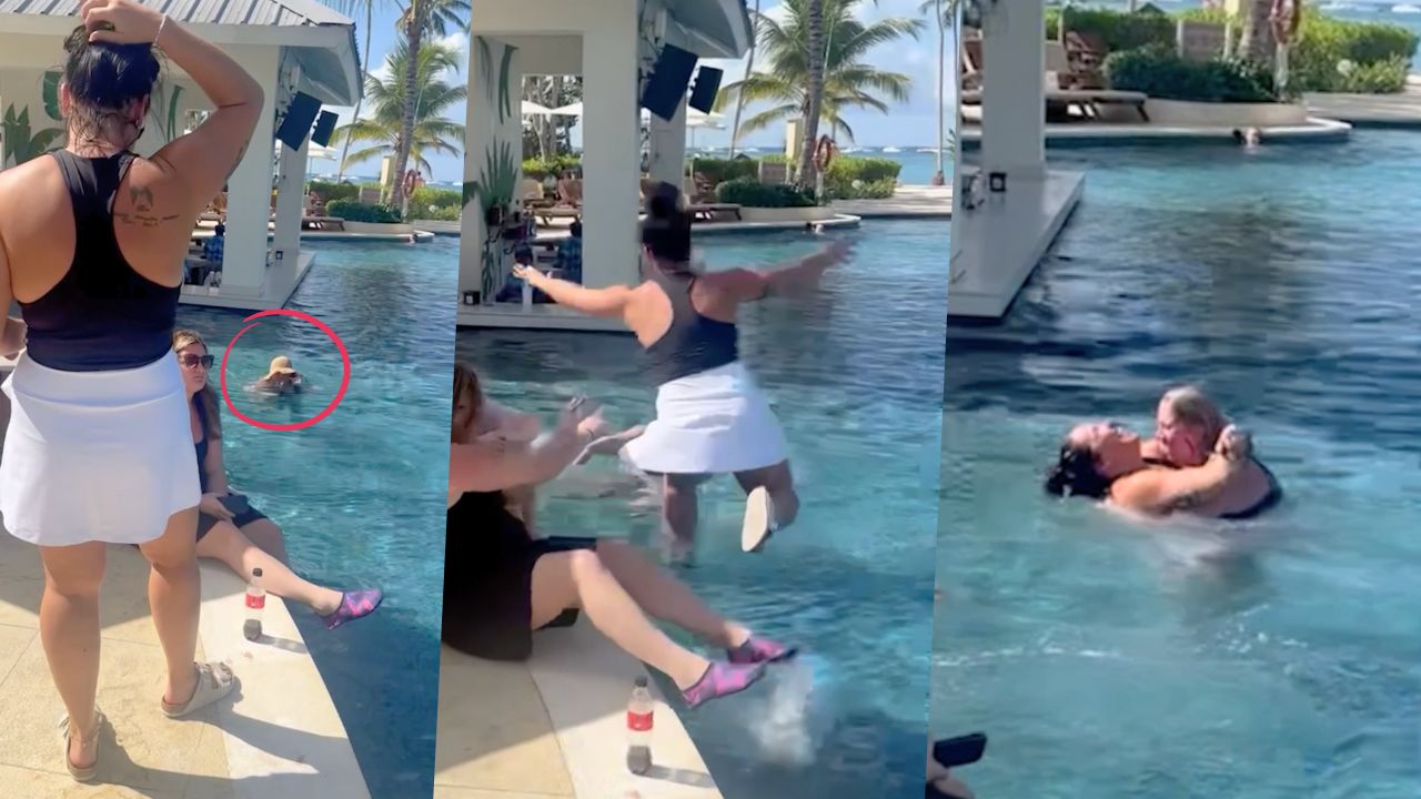 Bride-To-Be Jumps Into Pool When Bestie She Thought Couldn't Make Destination Wedding Surprises Her