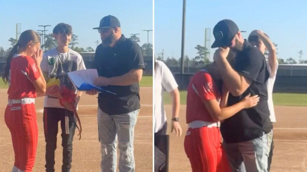 Teen Surprises Softball Coach Stepdad With Adoption Request On Senior Night