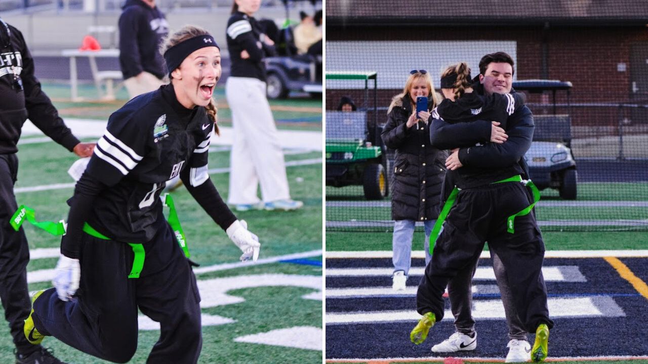 Teen Runs From Flag Football Huddle When She's Surprised By Soldier Brother After Two Years Apart