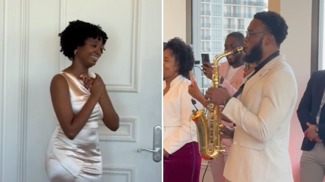 Saxophonist Who Has Played Thousands Of Other People's Big Moments Gets To Play His Surprise Proposal