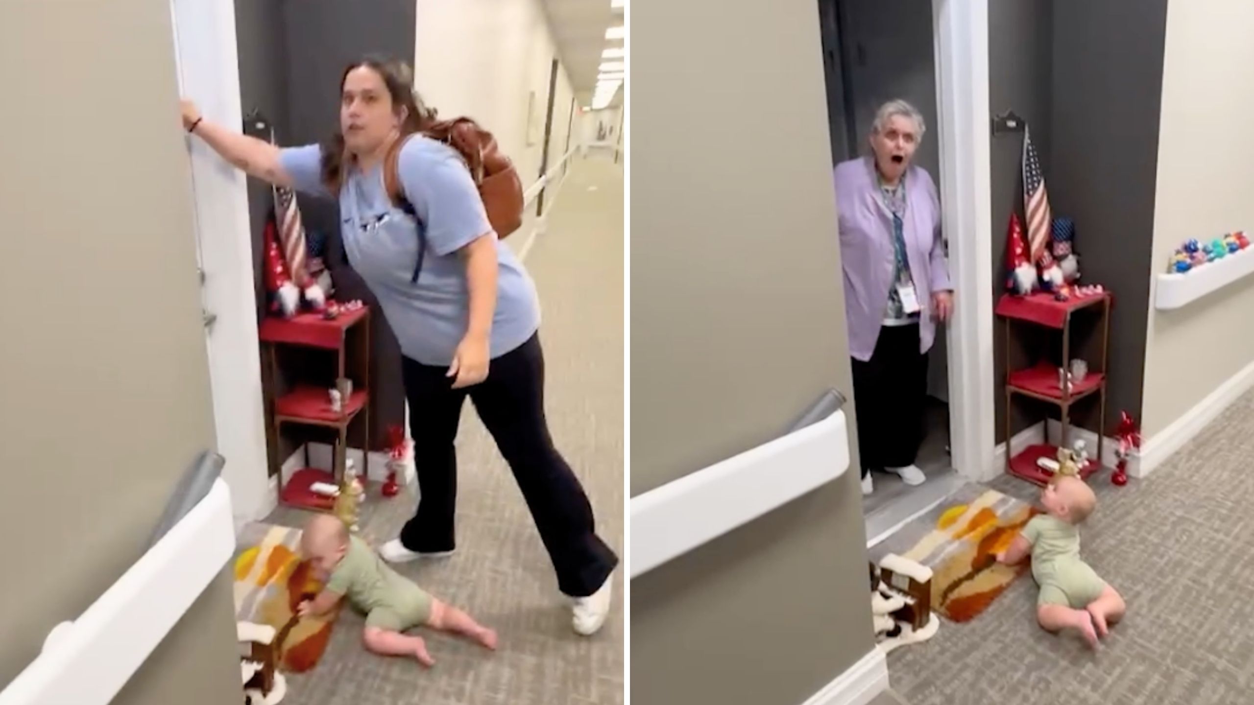 Grandma Opens Door To Discover Great Grandson Who Lives Eight Hours Away