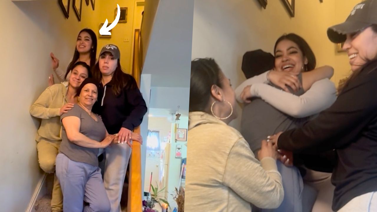 Daughter Photobombs Mom To Surprise Her With News She's Moved Home After Four Years Apart