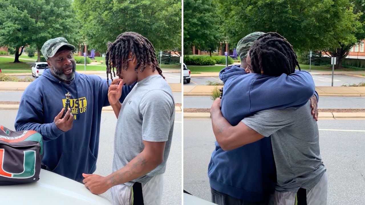 Dad Who Didn't Go To College Shares Emotional Speech With His Son On First Day