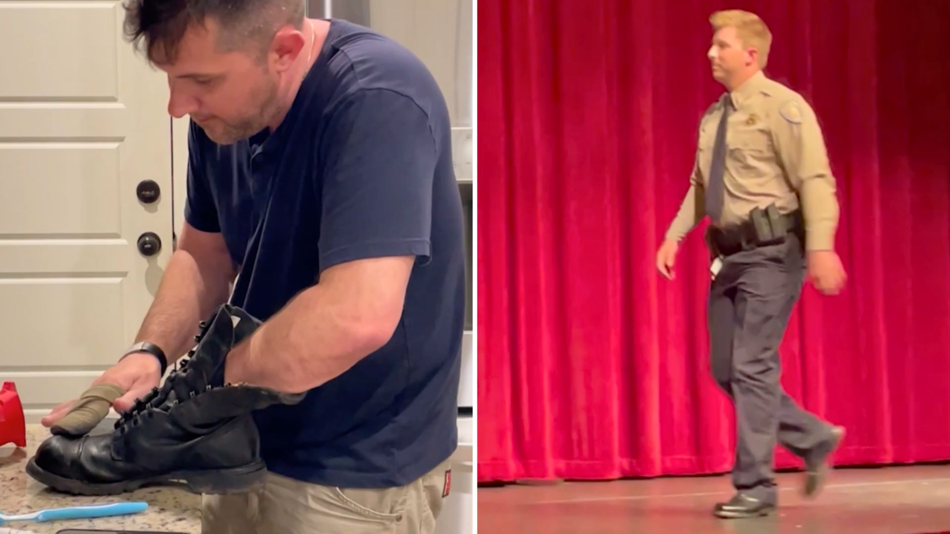 Stepdad Refurbishes Military Boots For Police Grad Stepson