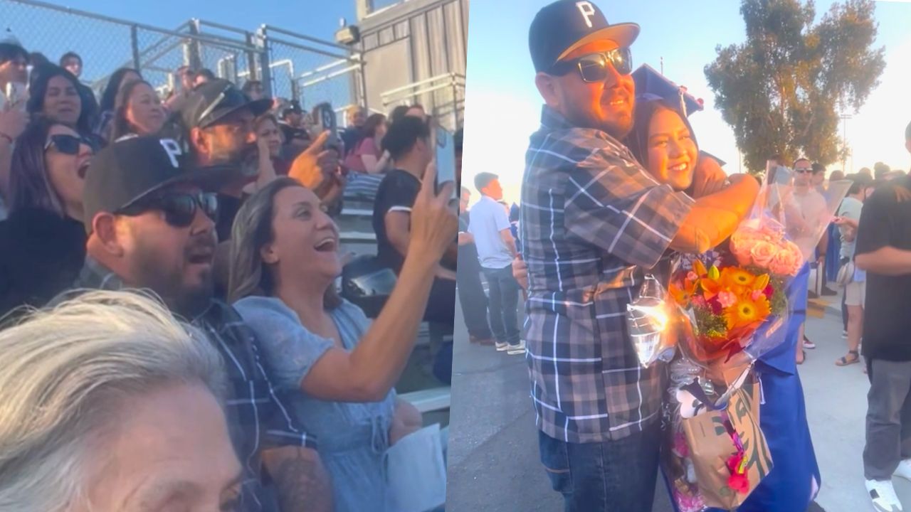 Stepdad Jigs With Joy When Stepdaughter Takes His Name During Graduation