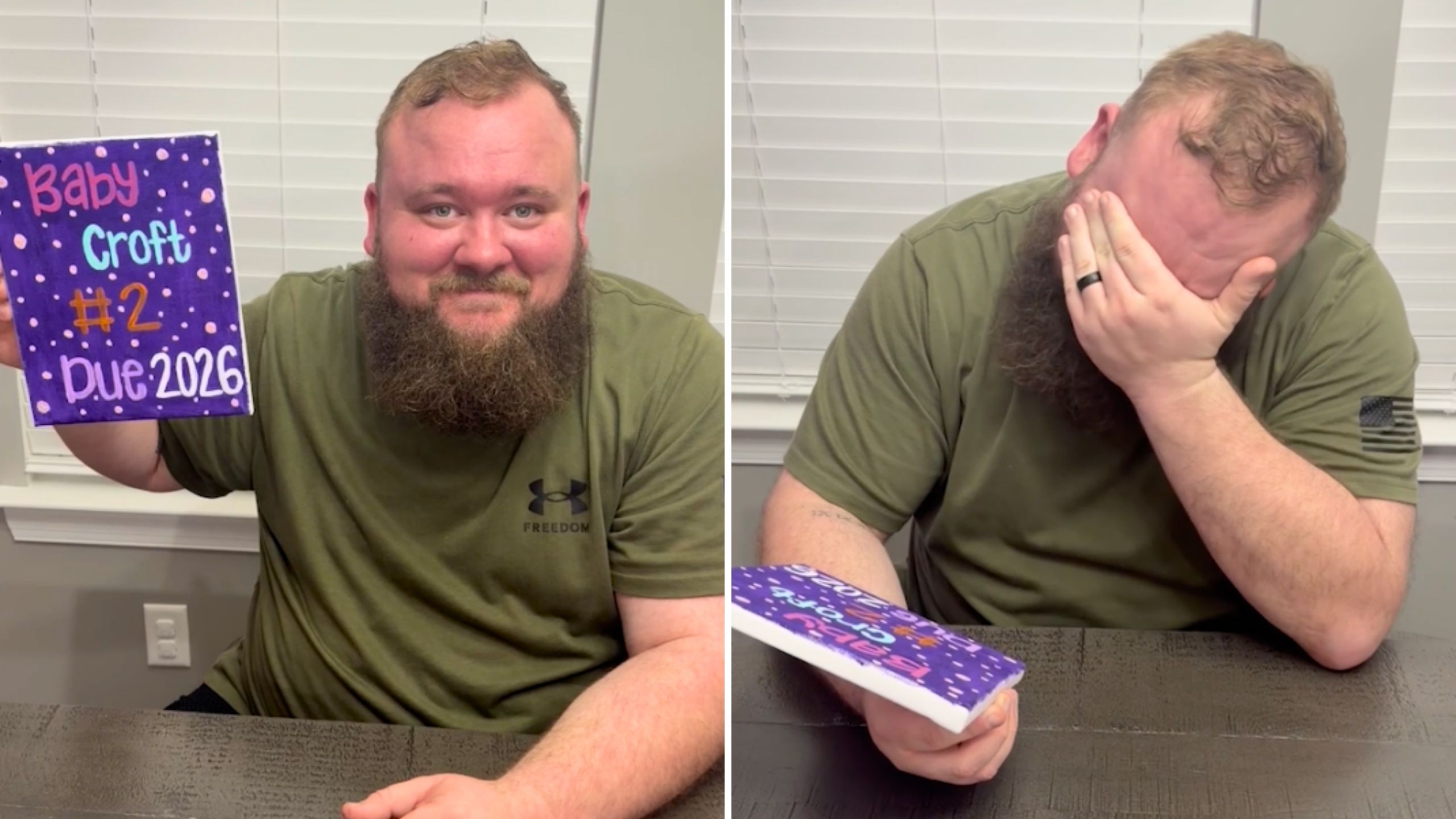 Husband Breaks Down When Wife Paints Pregnancy Reveal