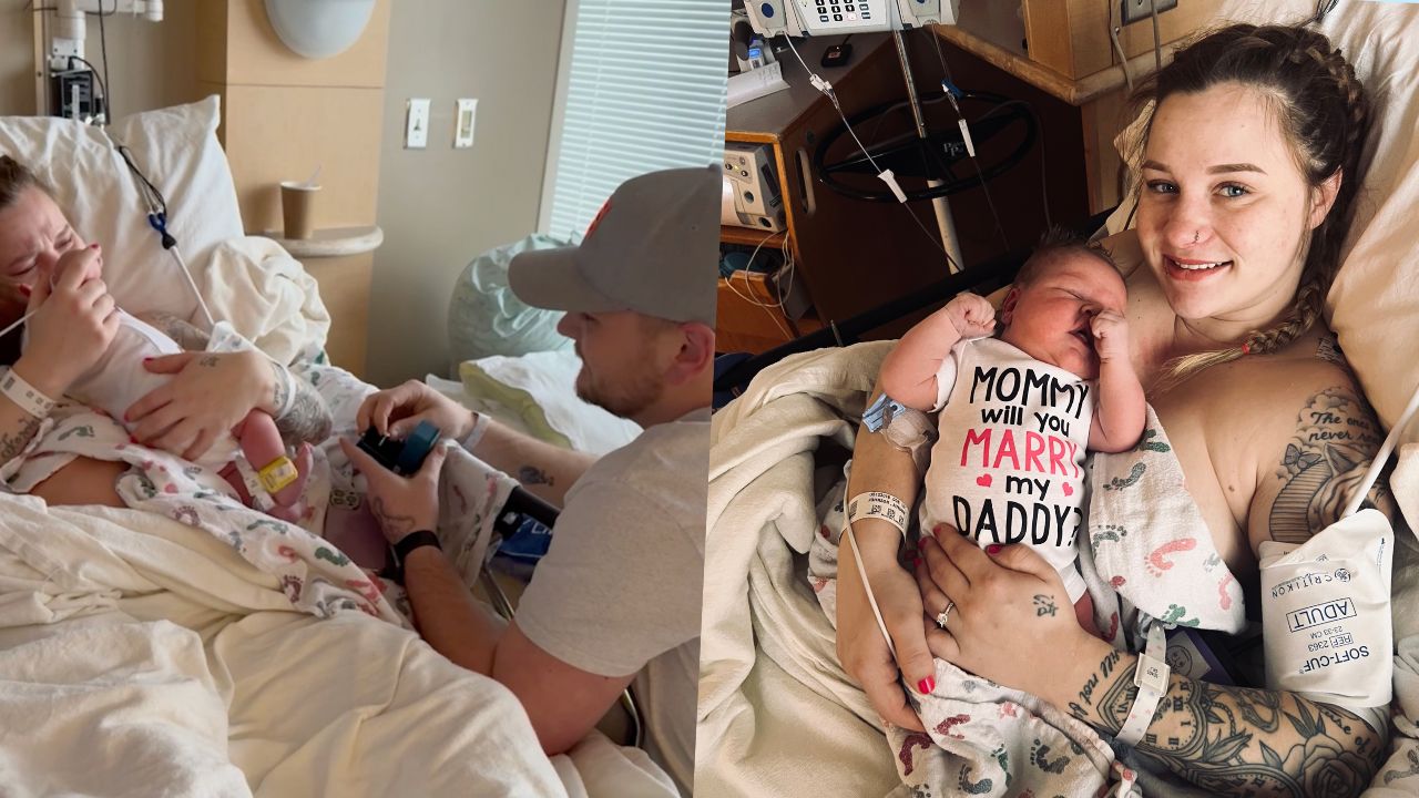 New Mom Surprised With Proposal On Newborn's Babygrow