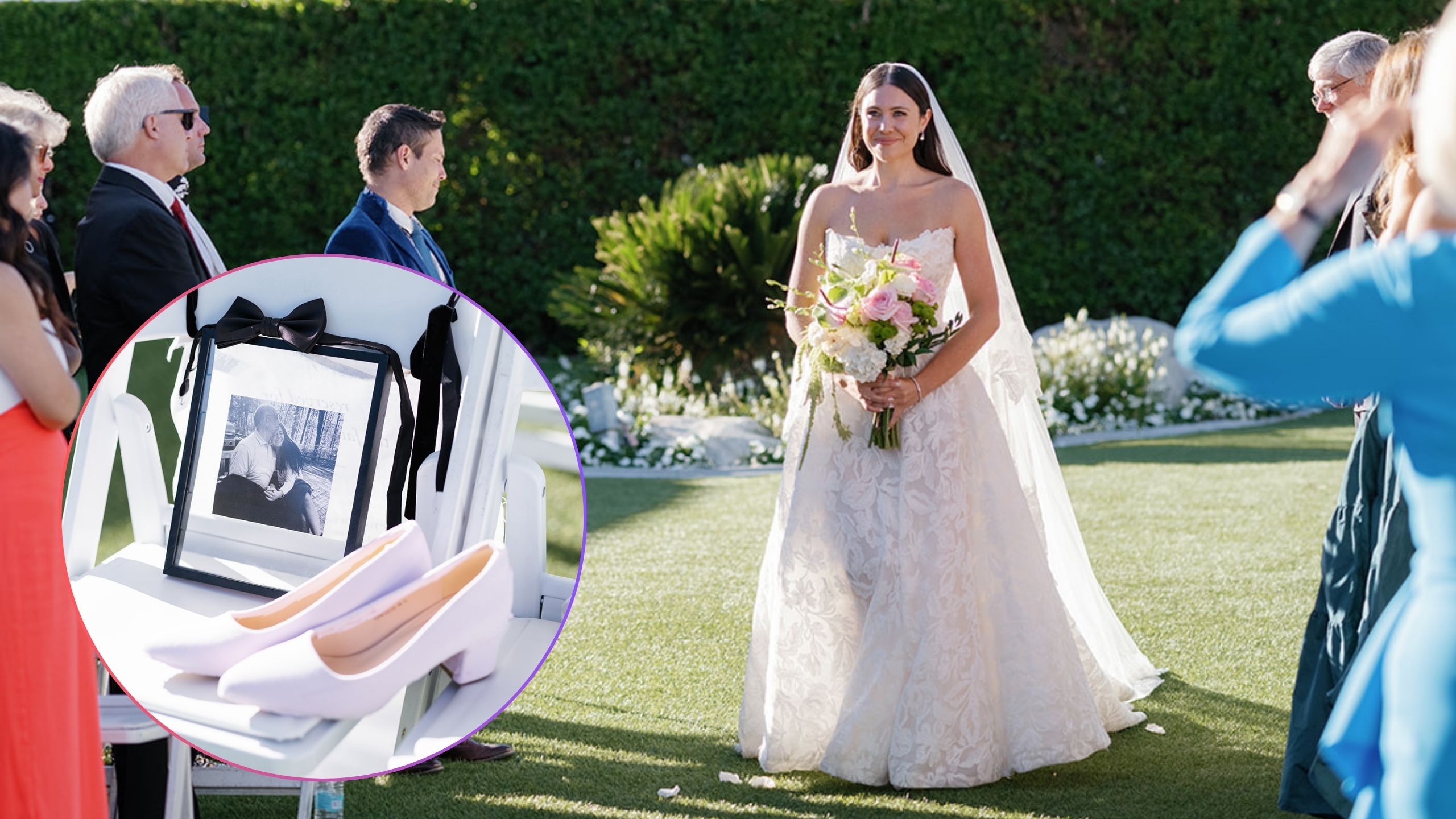 Bride Covers Wedding Shoes In Late Dad's Shirt So He Can 'Walk Her Down The Aisle'