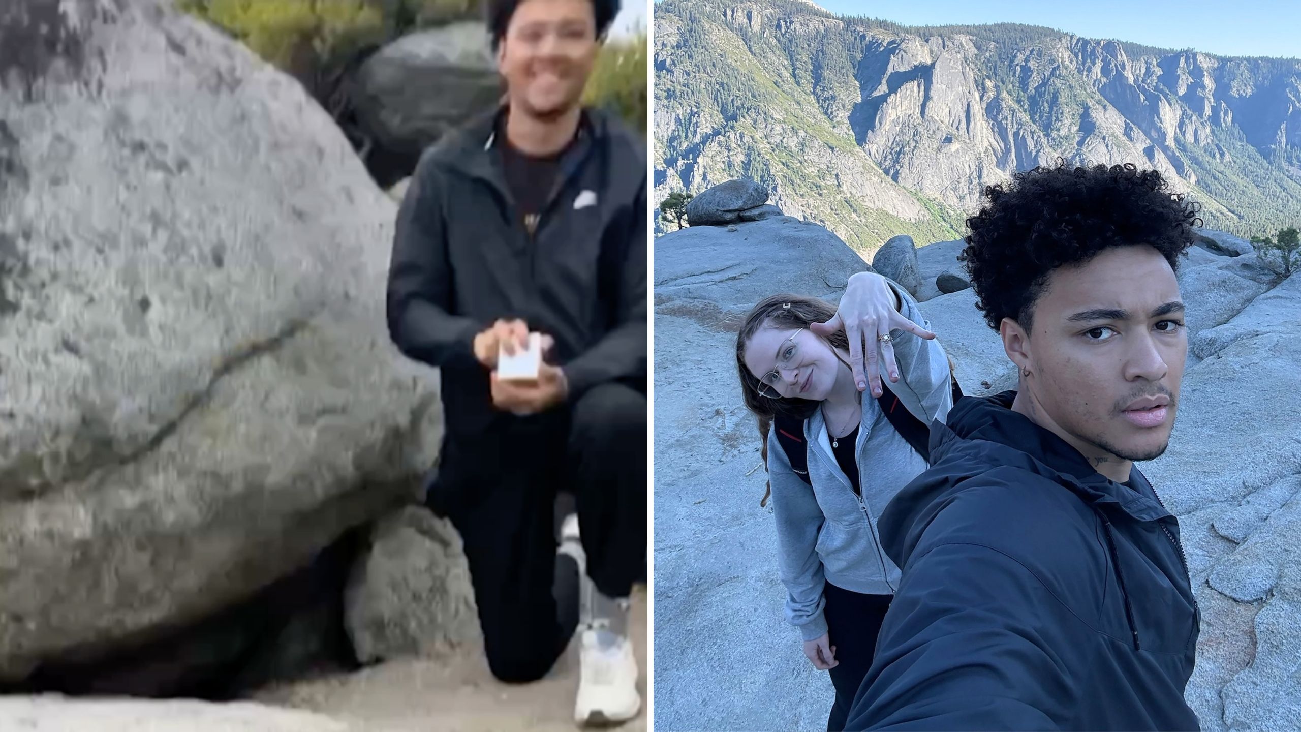 Woman Recording Panned Video Of Yosemite Turns To Surprise Proposal