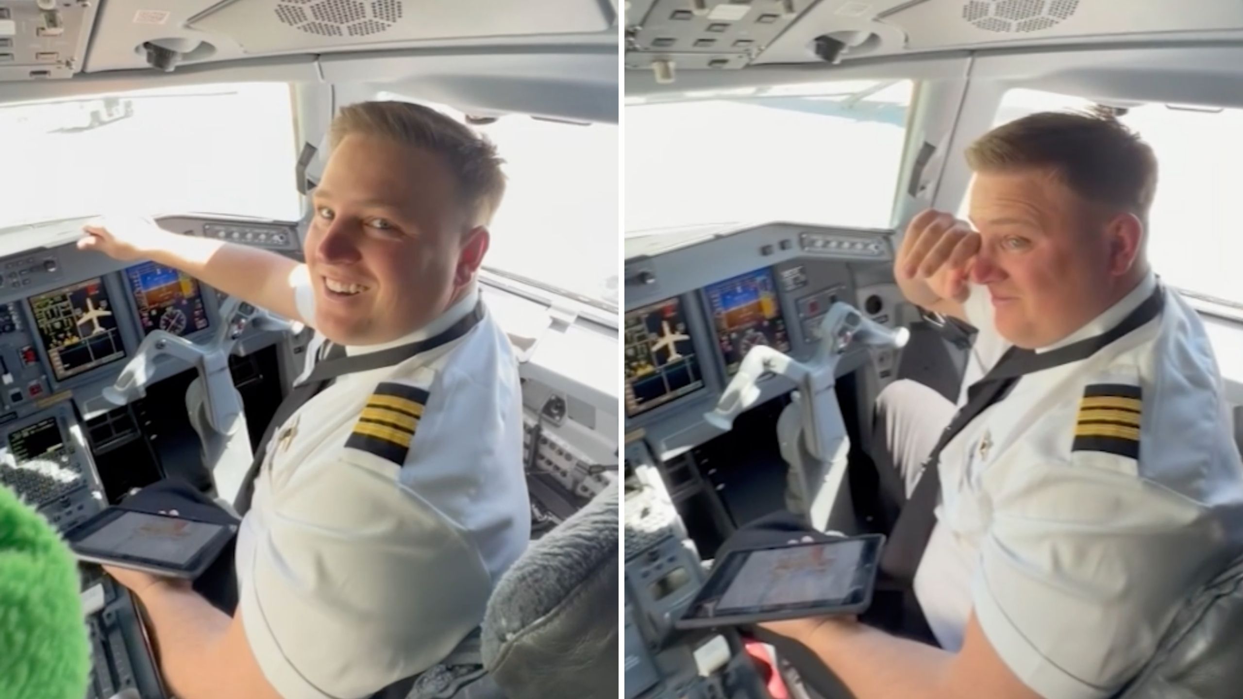 New Pilot's Girlfriend And Mom Surprise Him On First-Ever Commercial Flight